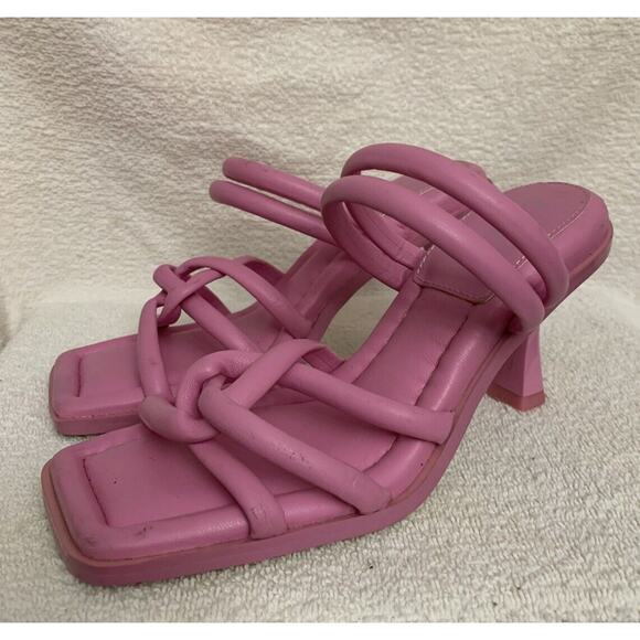Circus Sam Edelman Pink Slip On Sandals Strappy Heels Womens 6.5 - Picture 2 of 9